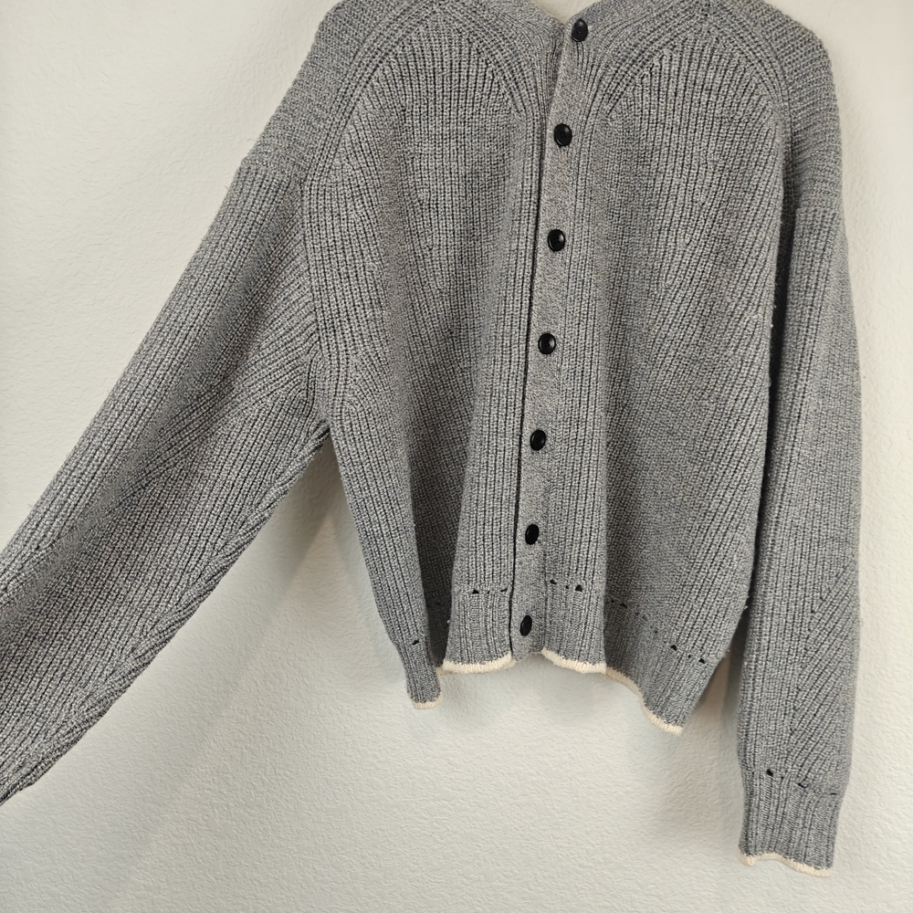 Proenza Schouler White Label Double V Neck Wool Cardigan Sz LG Women's - Picture 16 of 16